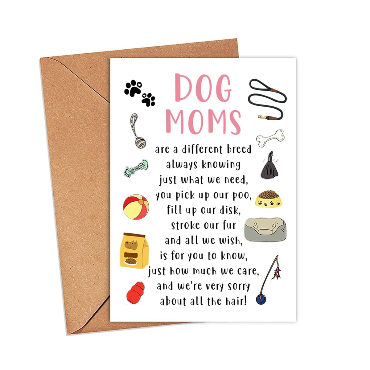 Dog Mom Mother'S Day Card - Dog Mom Card - Pet Dog Toys Card - Cards For Dog Lovers - Mother'S Day Card - Happy Birthday Mom Card - Funny Cute Dog Mom Card - Mom Love Dogs Card - Greeting Card