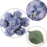 Blue Hydrangea Silk Flower Bush | Real Touch, Uv Resistant Faux Blooms With 7 Heads Per Bush & Adjustable Stem | Artificial Flowers For Indoor & Outdoor Weddings, Home & Event Décor | 1 Piece