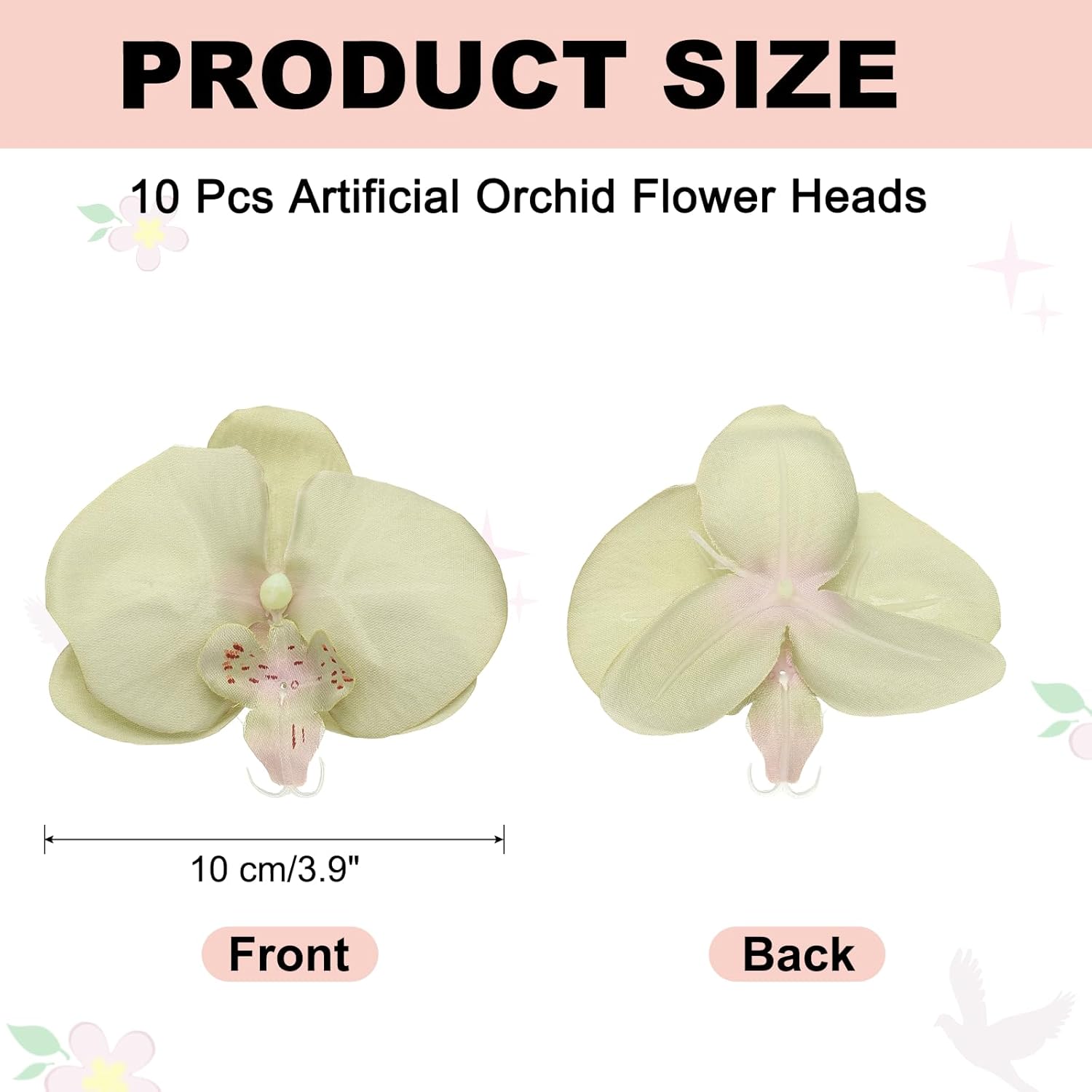 uxcell 10 Pcs Artificial Orchid Flower Heads, Fake Butterfly Orchid Heads Bulk Artificial Flowers for DIY Wedding Bouquets Centerpieces Party Home Decorations, Green