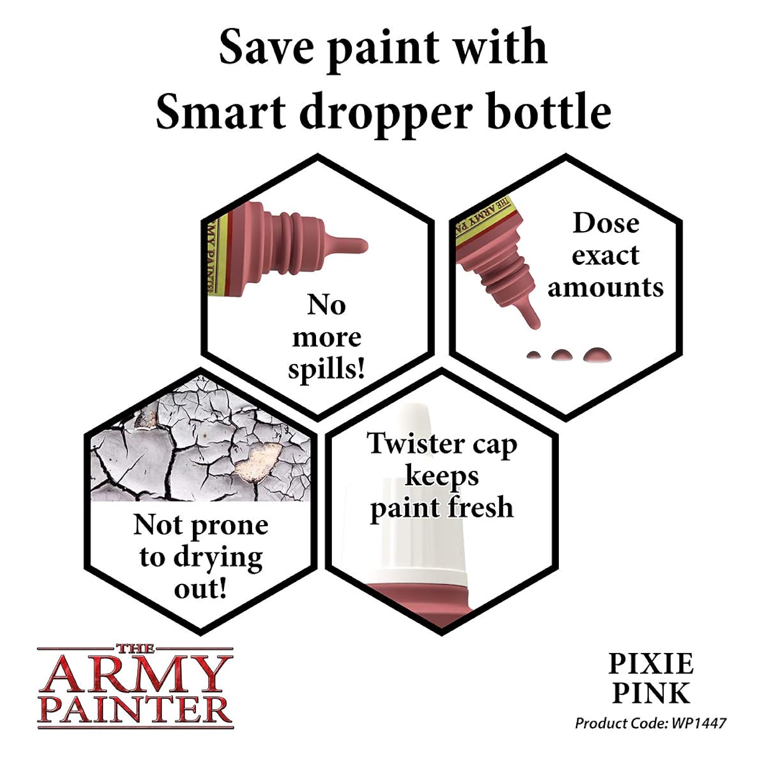 Warpaints Pixie Pink - Acrylic Non-Toxic Heavily Pigmented Water Based Paint For Tabletop Roleplaying, Boardgames, And Wargames Miniature Model Painting