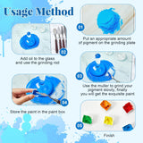 30 Pcs Watercolor Paint Muller Making Tools Set With Glass Muller Paint Watercolor Slab Painting Knives Painting Brushes Palette Tin Cases For Diy Art Oil Acrylic Kit