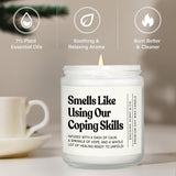 Therapist Gifts For Women Men, Gifts For School Counselor, Social Worker, Psychologist, Mental Health, Funny Coping Skills Candle For Stress Relief, Healing, Emotional Support, Lavender