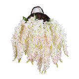 Silk Wisteria Flower Artificial 2.13 Feet Hanging Wisteria Vine Fake Flower Bush String Home Party Wedding Decoration,Pack Of 4 (Light Pink)