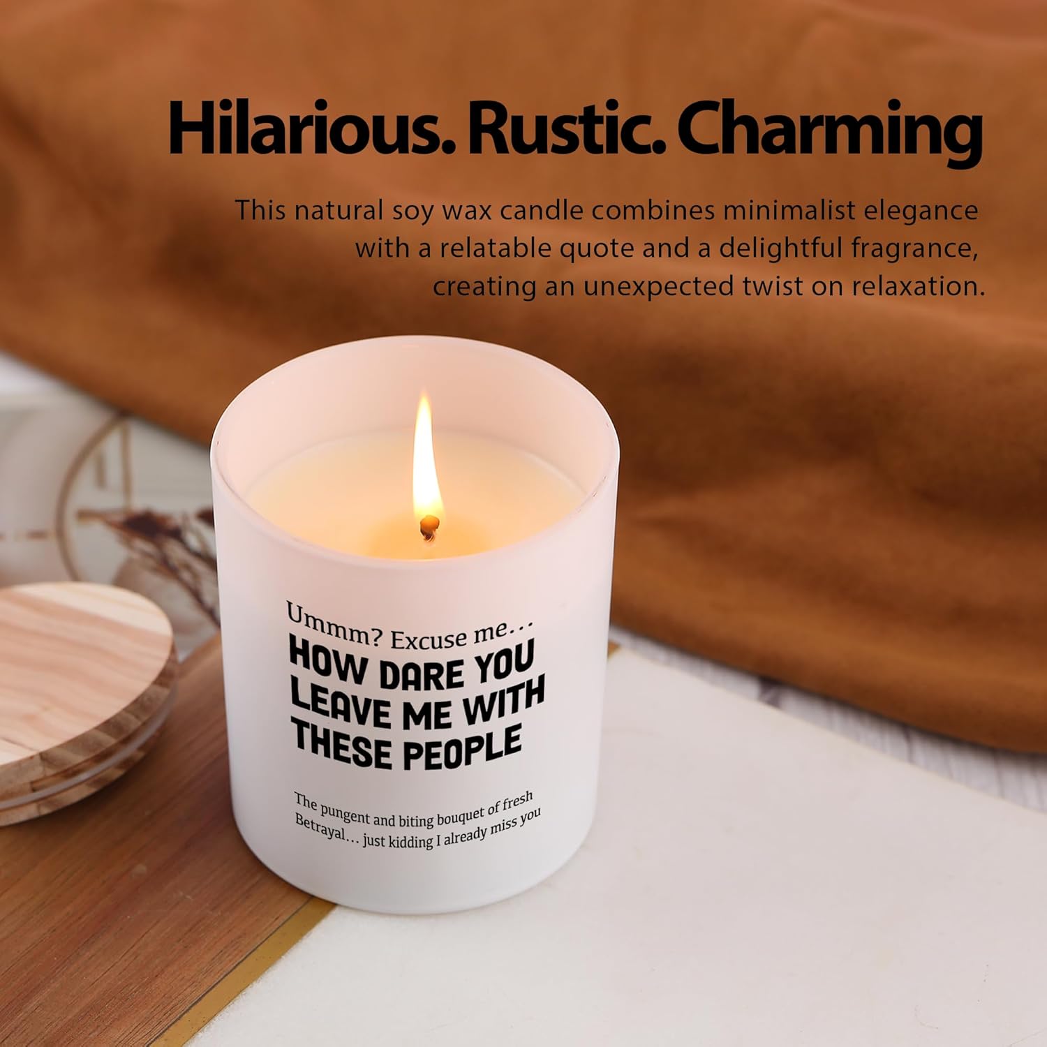 How Dare You Leave Me With These People Retirement Gifts Scented Candles For Home Office Jar Candles Lavender Sage Floral Scent Soy Wax Candles 9.5 Oz