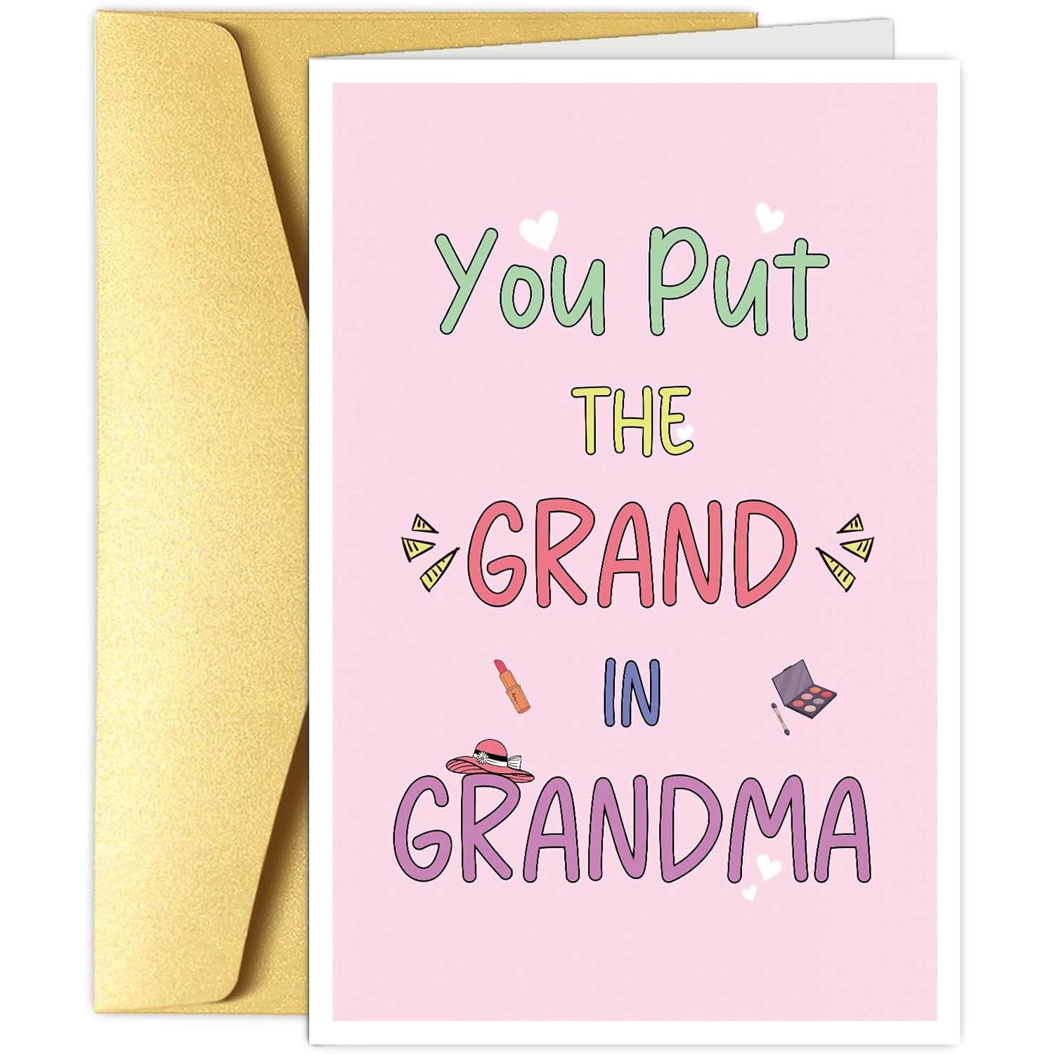 Funny Birthday Card For Grandma, Humorous Grandmother Birthday Card From Grandchild, You Put The Grand In Grandma