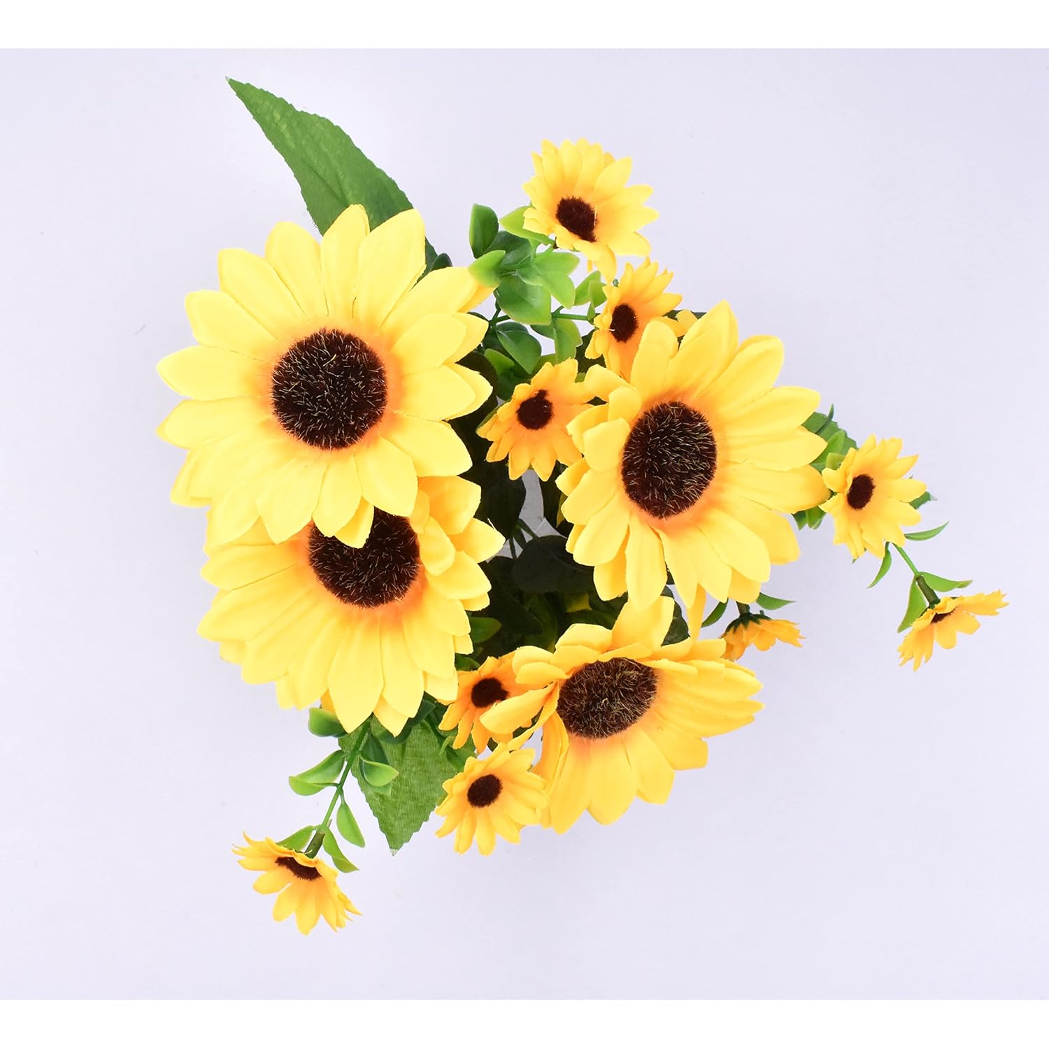 Beautiful Yellow Sunflowers Artificial Flowers Mini Fake Sunflowers Bouquet With Stems For Home Decoration Party Diy Wedding Bouquets Baby Shower Outdoor Indoor Decoration