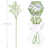 White Babys Breath Artificial Flowers Bulk, 10 Pcs Long Stem Fake Gypsophila For Wedding Bouquets Floral Arrangement Home Office Table Decoration