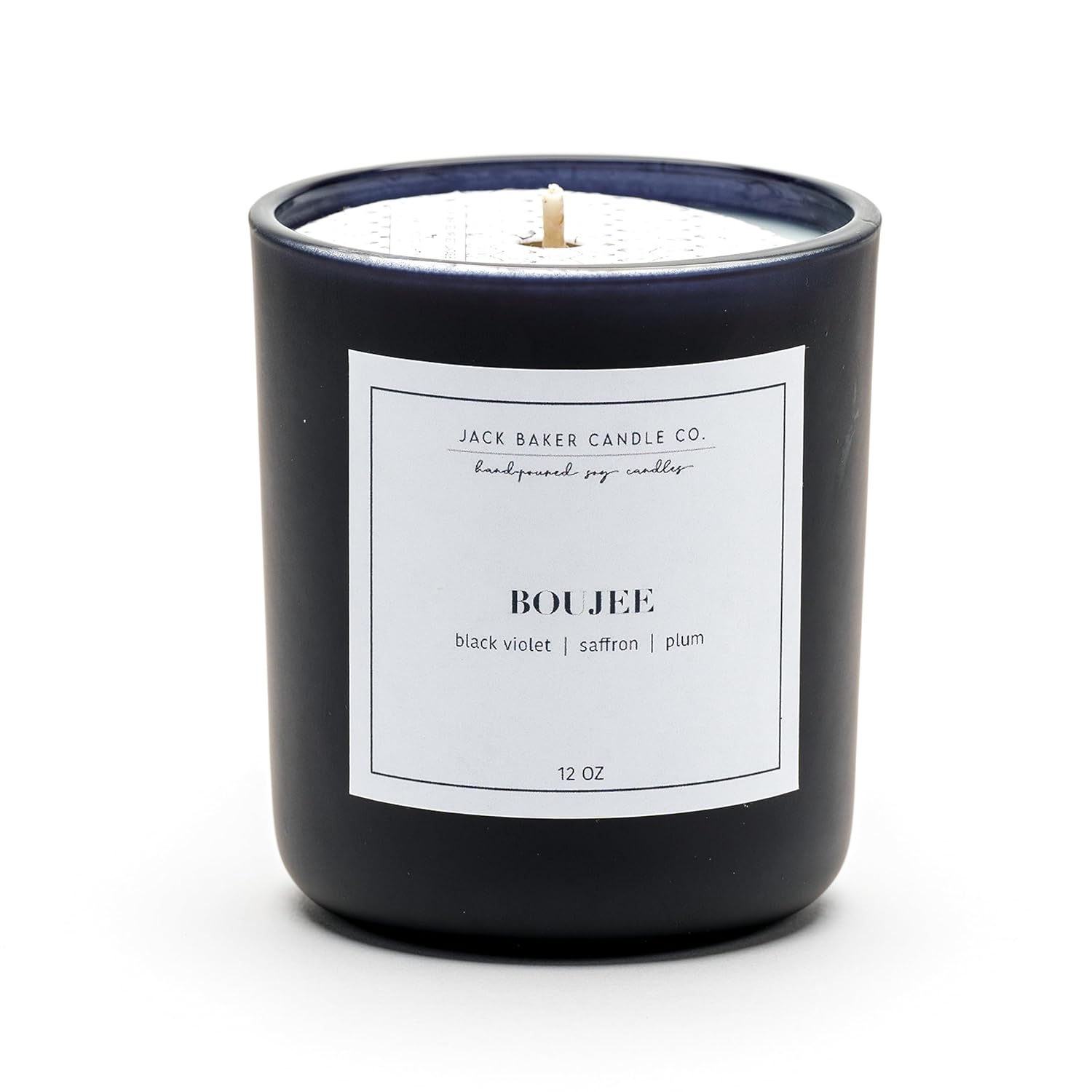 Boujee Candle, Made With Soy Wax And Essential Oils, Black Violet & Saffron & Plum Fragrance, 12 Oz.