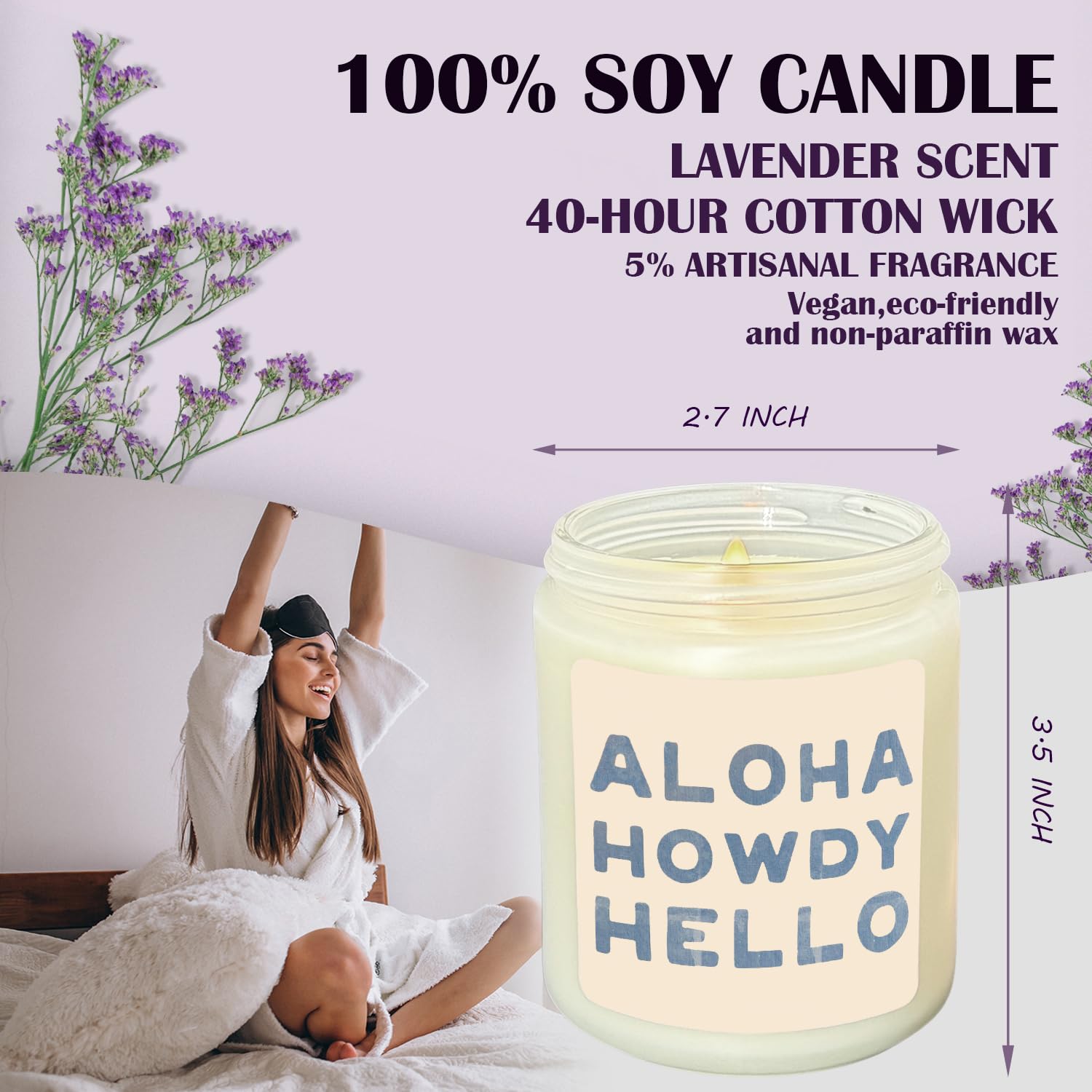 Coastal Cowgirl Room Decor, Beach Candles Western Lavender Scent, Coastal Gifts For Women