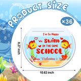 36 Pcs Valentine‘S Day School Of Fish Cards Set Valentines Goldfish Biscuit Fish Snack Cards For Valentines Day Kids Toddler School Classroom Party Favors Gifts