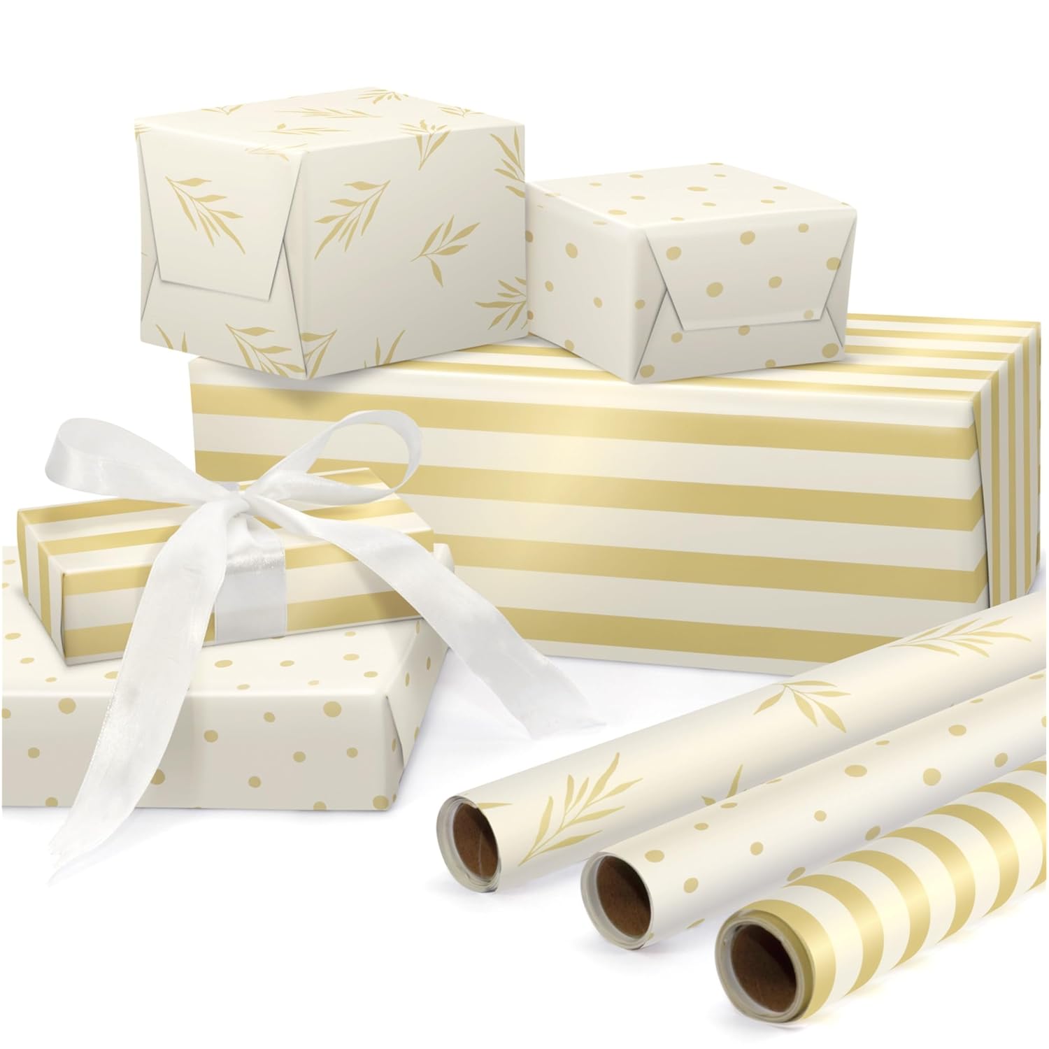 Beautiful Gift Wrapping Paper Rolls For All Occasions - Set Of 3 Quality Rolls For Wedding, Birthday, Baby Shower & Christmas - Add A Touch Of Magic To Every Gift You Wrap - 17 X 120 In