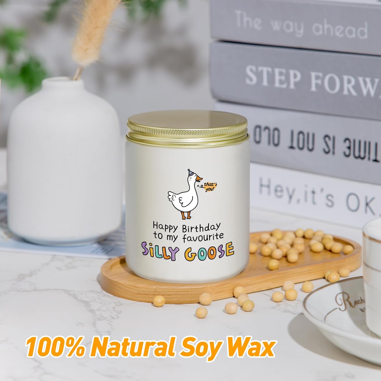 Birthday Gifts For Women Men - Silly Goose Birthday Gifts For Best Friend Sister Brother Daughter Son Wife Husband Boyfriend Girlfriend, Lavender Candle
