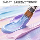 20 Colors Pastel Acrylic Paint Set (8.45 Oz, 250 Ml), Large Bulk Pastel Acrylic Paint, Non Toxic Art Painting Supplies For Canvas, Rock, Wood, Fabric, Ceramic, Craft, With Knife Color Wheel