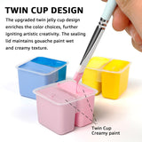 Himi Gouache Paint Set, 48 Colors X 0.4Oz, Twin Cup Jelly Design, Bouns 3 Brushes & A Palette, Non-Toxic, Opaque Guache Paint For Canvas And Watercolor Paper - Perfect For Beginners, Students, Artists