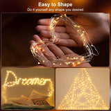 4 Pack Christmas Fairy Lights Battery Operated 16.4Ft 50 Leds Silver Copper Wire Twinkle Lights With 2 Lighting Modes Fo