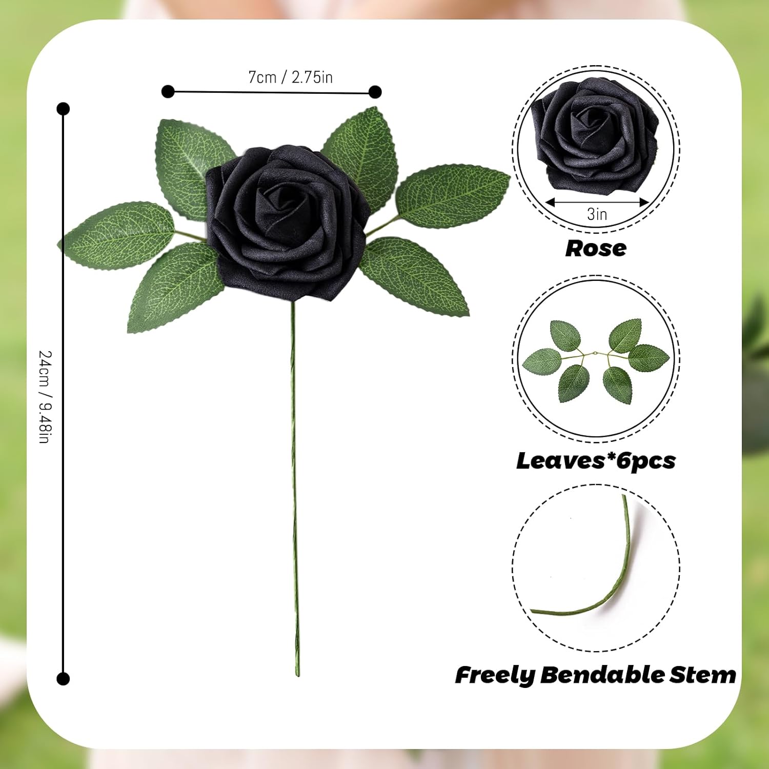 Fake Roses Artificial Flowers Real Look 25 Pcs Foam Fake Roses With Stems For Diy Wedding Bouquets, Centerpieces, Bridal Showers, Parties, And Home Decor