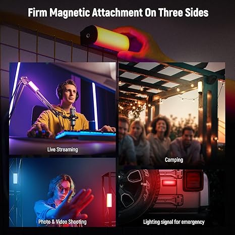2 Pack Magnetic RGB Handheld Light Wand TL96RGB Mini LED Video Light Stick for TikTok YouTube