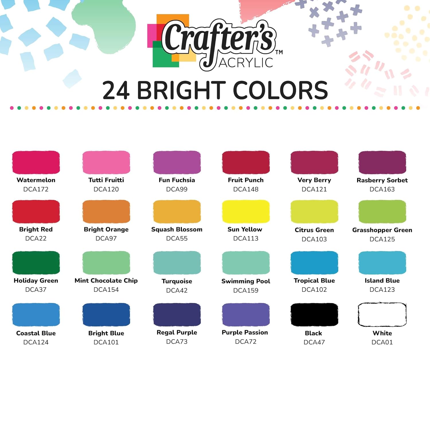 DecoArt Crafter’s Acrylic Paint Set – Bright Colors, 24 Bottles (2 fl oz) – Easy Craft Paints, Classrooms, Art Projects & DIY Crafts