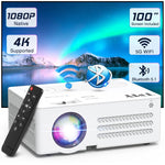 1080P Outdoor Projector with WiFi/Bluetooth & 100" Screen, 4K Support