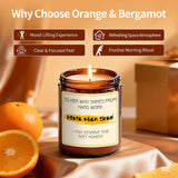 Candle Gift For Women Hard Work - Orange Aromatherapy Candle For Women, Novelty Gifts For Coworker Work Bestie - 7Oz Natural Soy Wax Candle, Unique Present With Saying, Stress Relief Relaxing Candles