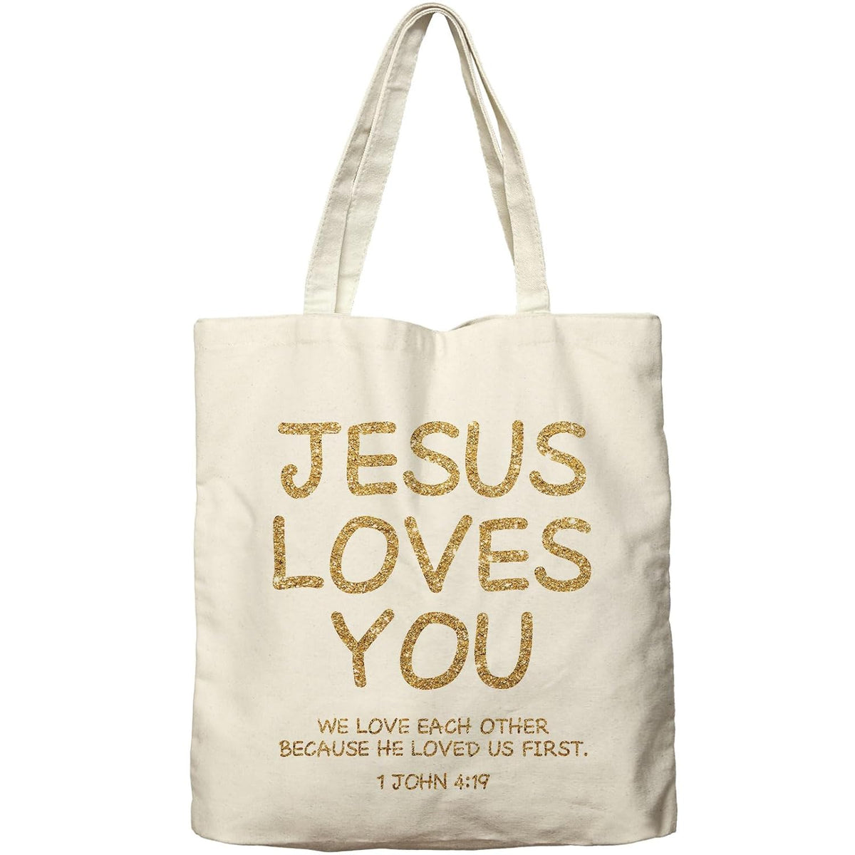 Christian Canvas Tote Bag Aesthetic Jesus Loves You Reusable Shopping Grocery Bag Beach Bag Birthday Christmas Gifts For Women