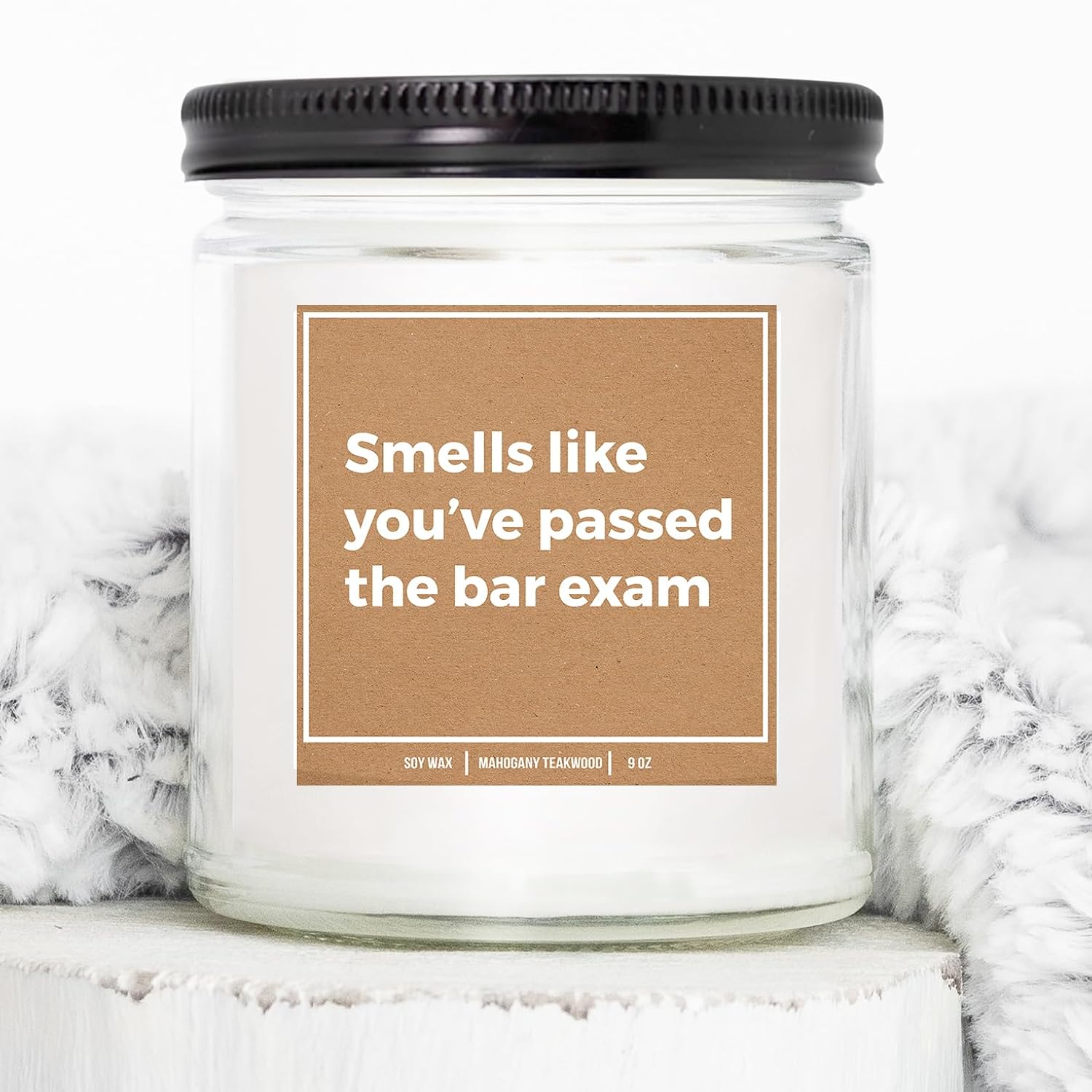 You Nique Designs New Lawyer Gifts, Bar Exam 9Oz Candle, Gifts For Law School Graduates, Funny Law School Graduation Candles For Men, Women, Passing The Bar Exam Surprise (Mahogany Teakwood)