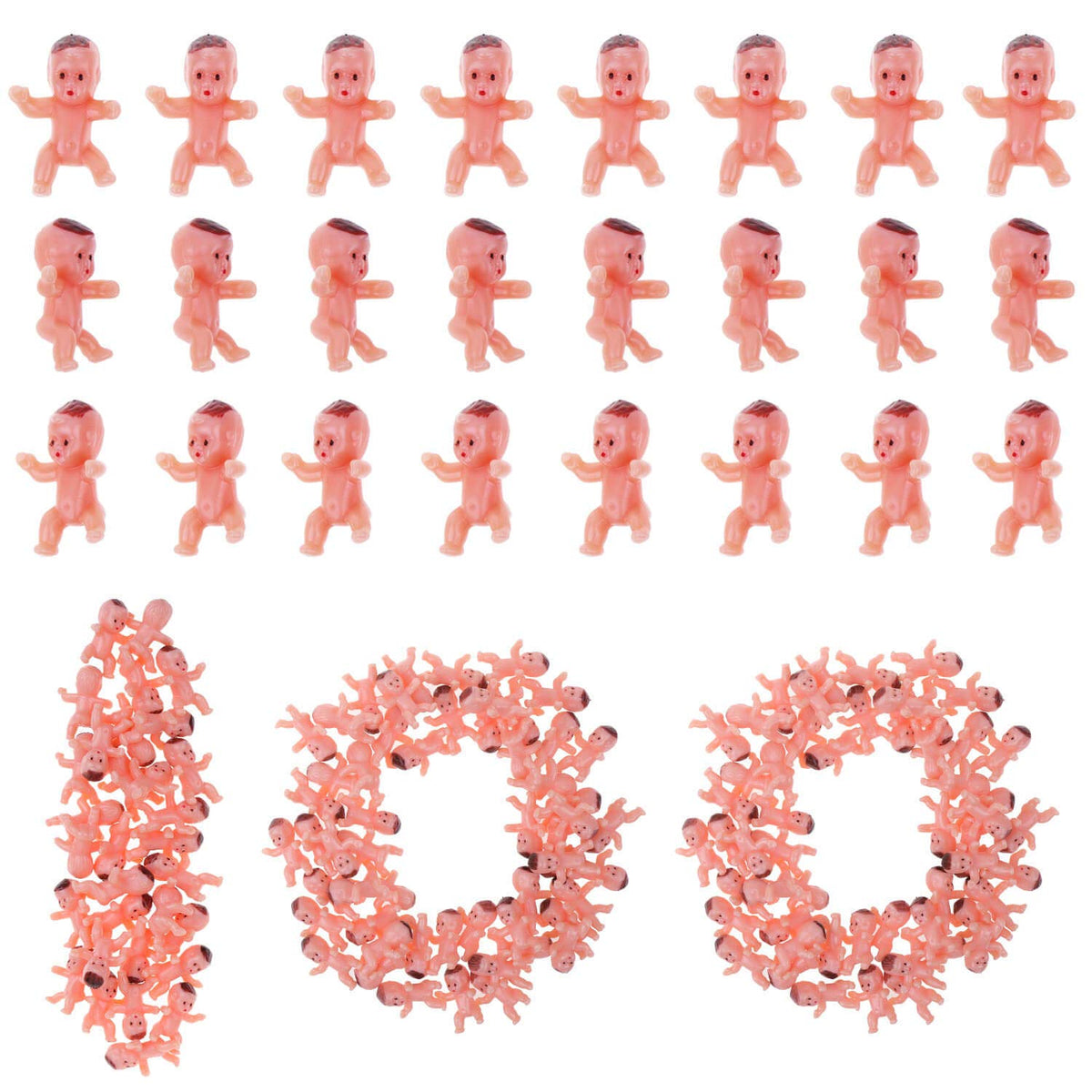 100Pcs Tiny Plastic Mini Babies For Baby Shower Games And Ice Cubes (1 Inch)