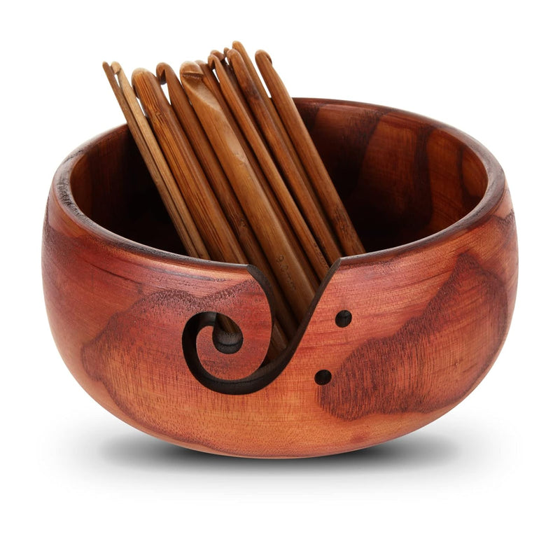 Wooden Yarn Bowl, Yarn Holder Bowls For Knitting & Crocheting Handmade Yarn St