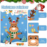 Fun Christmas Games: Pin The Nose On The Reindeer Set With 36 Noses Stickers And 2 Blindfolds - Perfect Holiday Activity For Adults And Family Party - Reusable Christmas Party Games For Adults