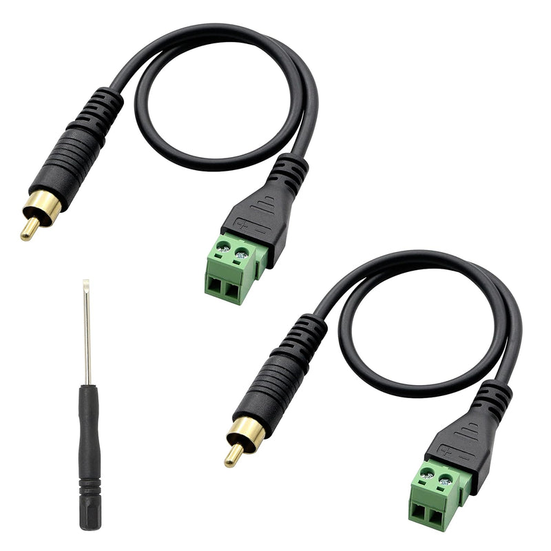 1Ft Rca Male Plug To Av Screw Terminal Cable, Free-Soldering,Phono Rca Cable A