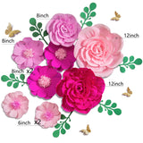 Giant Paper Flowers Decoration For Wall 3D Artificial Flowers Wedding Backdrop Handcrafted Rose For Baby Shower Bridal Shower Nursery Wall