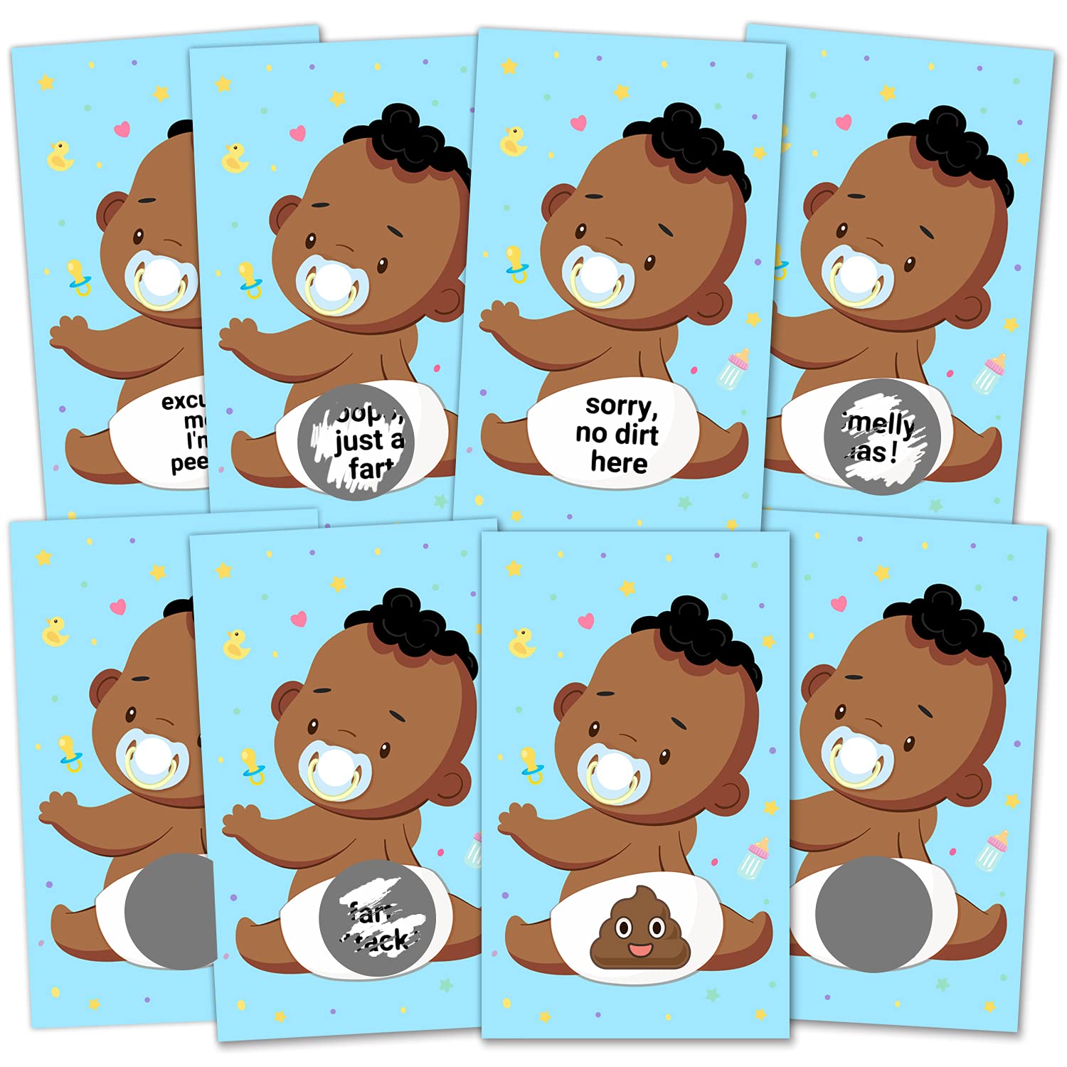 Baby Shower Raffle Card Game - Baby Shower Lottery Tickets Games Door Prizes Scratch Off Cards Games Party Favor - Gender Reveal Activity And Idea, Fun And Easy To Play - 38 Cards (Blue)