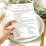 Bridal Shower Games - Match These Movie Quotes, Wedding Shower Bachelorette Party Game, Bridal Shower Games 30 Guests/P17