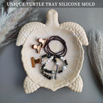 Texture Turtle Tray Resin Mold, Storage Tray Silicone Molds For Epoxy Resin, Creative Marine Animal Container Jewelry Holder Trinket Plate Mold Turtle Concrete Clay Craft Halloween Home Decor