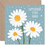 Nana Birthday Card - Daisies - Happy Birthday Card For Nana From Grandson Granddaughter, 5.7 Inch Mothers Day Greeting Cards