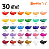 46 Pack Acrylic Paint Set, 30 Colors Acrylic Paint With 10 Brushes 3 Canvas 1 Knife Palette Sponge, Complete Painting Set For Kids, Adults, Beginners, Painting Wood, Ceramic