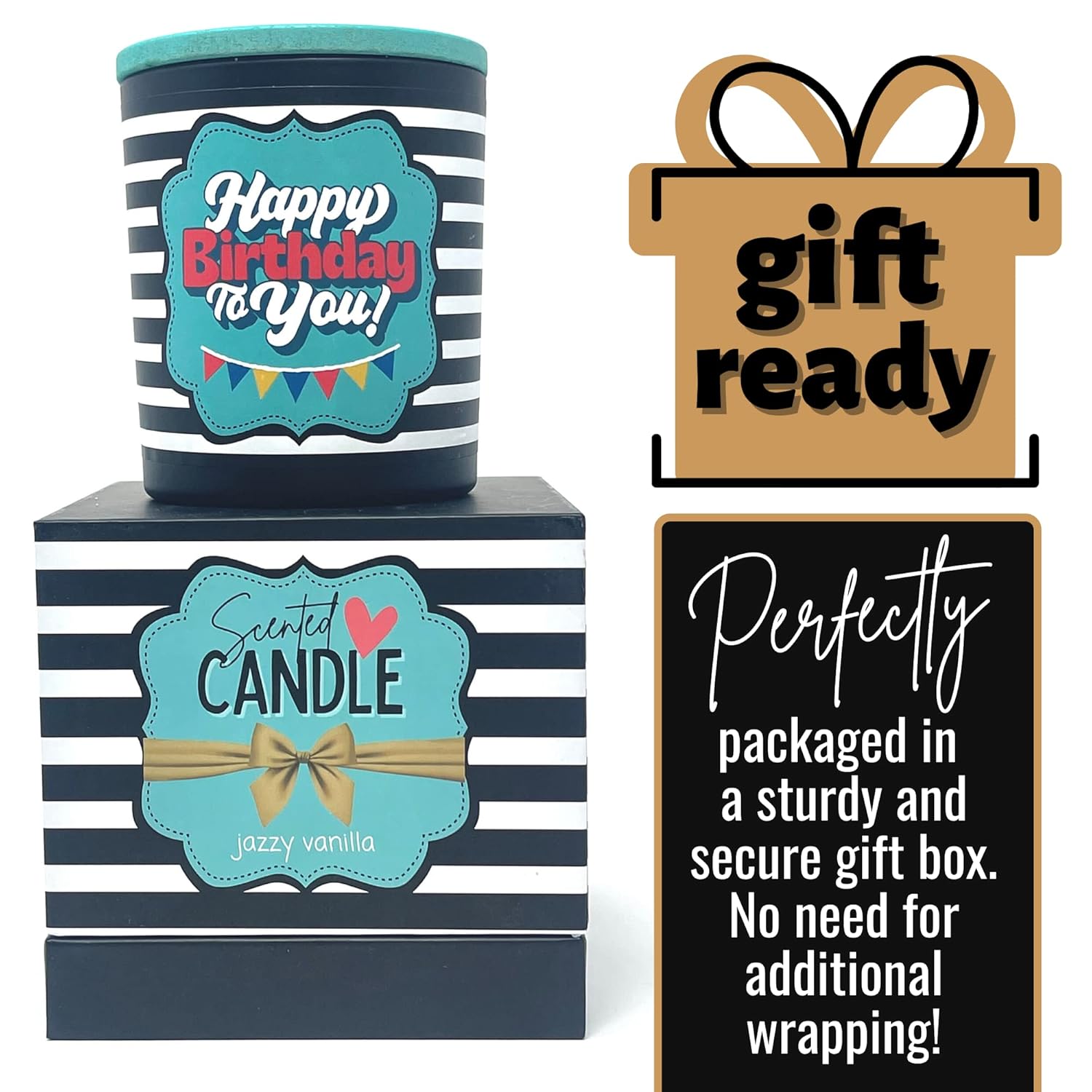 Happy Birthday Candle - Scented Candles For Women - Relaxing Candle Gift - Mom, Sister, Coworker, Best Friend, Aunt, Teacher, Nurse, Grandma - Stress Relief Candle For Her