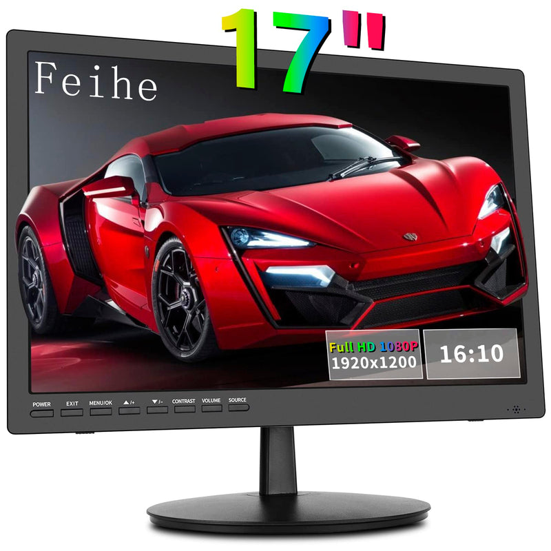 17 Inch Computer Monitor, Fhd 1920X1200 Led Monitor With Hdmi Vga Build-In Spe