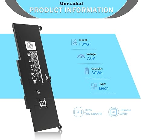 F3YGT Laptop Battery Replacement for Dell Latitude 7280 7480 7490 E7480 E7490