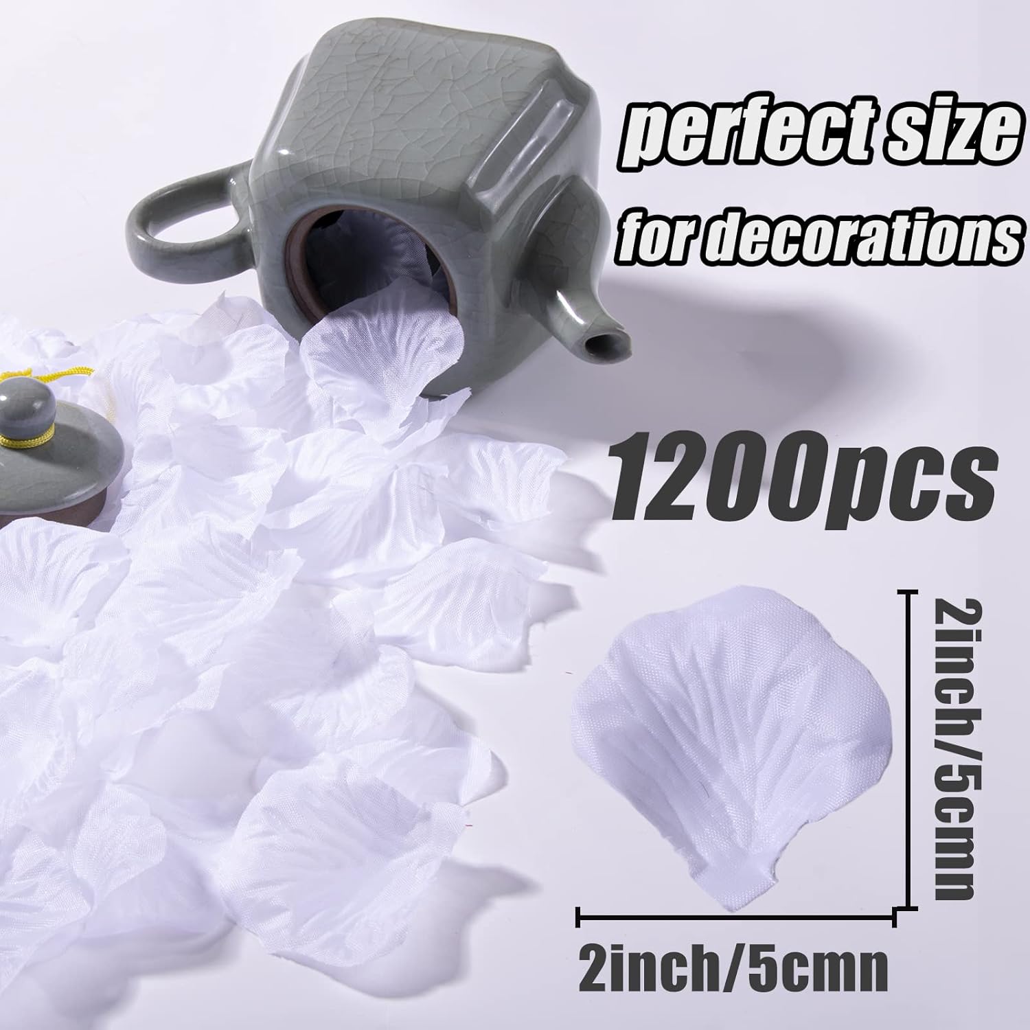 1200Pcs White Rose Petals,Artificial Flowers For Wedding,Parties,Romantic Night Atmosphere,Valentine'S Day,Anniversaries