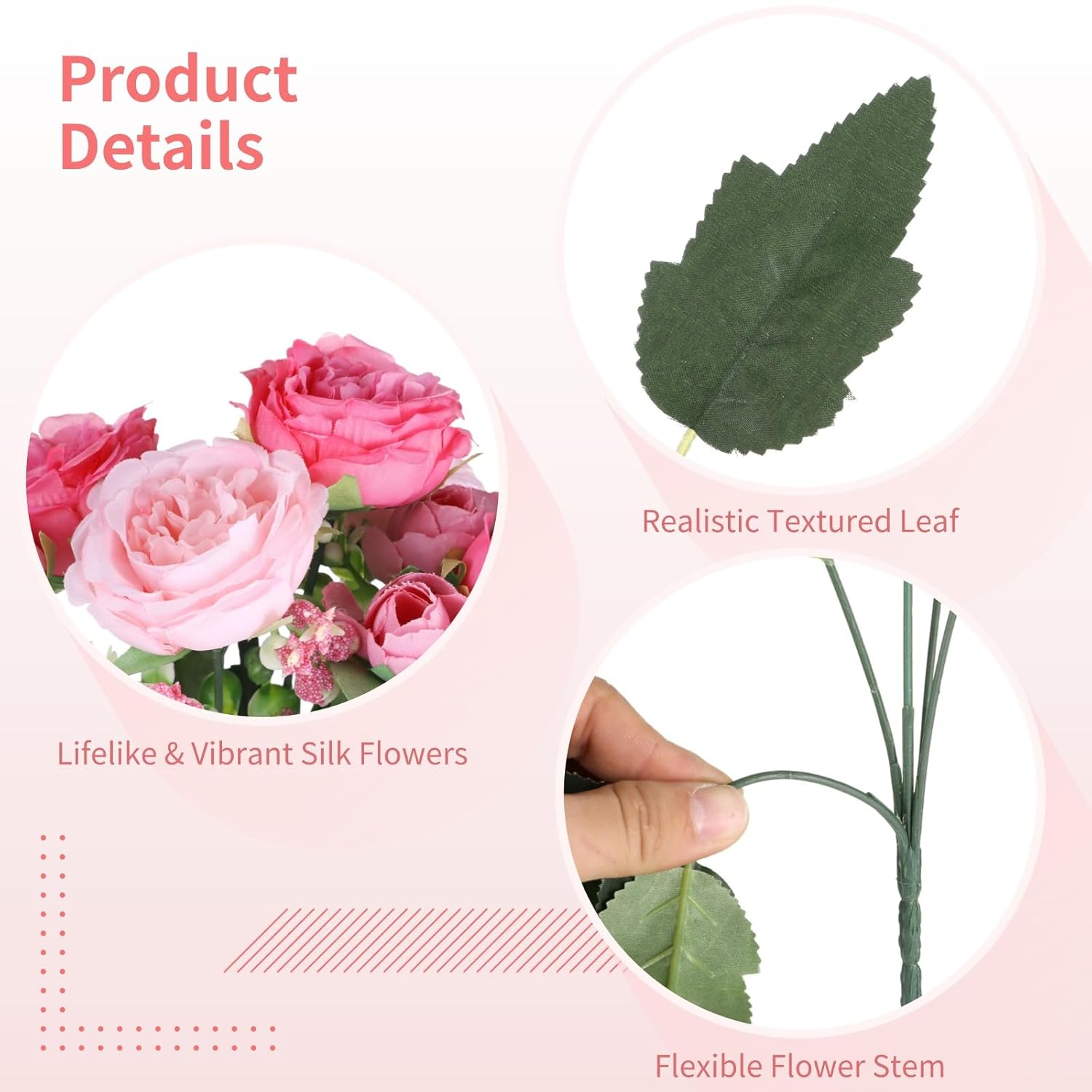 12 Bundles Peonies Artificial Flowers, Fake Peony Bouquets, Faux Flower Arrangements For Table Centerpiece, Realistic Floral Bouquets For Weddings, Parties, Home