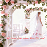 2 Pack Pink Artificial Rose Garland Each 6.5Ft Fake Rose Vine Hanging Floral Garland For Wedding Swing Table Centerpiece Arrangement Decor