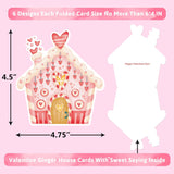 36Pcs Valentines Day Cards Gingerbread House Greeting Cards For Her Him With Red Envelopes And Stickers For Valentine'S Day