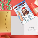 Funny Jesus Christmas Card For Dad Mom Grandpa Grandma Uncle Brother Husband And Any Older People, Hilarious Merry 50Th 60Th 70Th 80Th 90Th Christmas Card Gift For Men Him, Unique Getting Older Xmas Gift