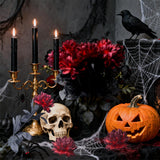 Artificial Dahlia Flowers, 12 Pack Burgundy Gothic Dead Flowers With Long Stems, Dark Red Silk Flower For Halloween Wedding Decor, Spooky Centerpieces, Halloween Floral Arrangements (12, Burgundy)