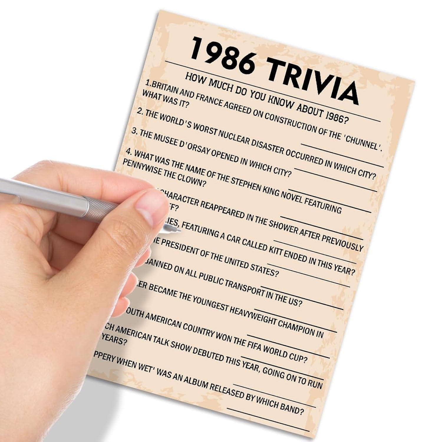 40Th Birthday Party Games, 1986 Trivia Games, Birthday Party Supplies For Adults, Fun 1986S Party Game?Pack Of 30 Cards