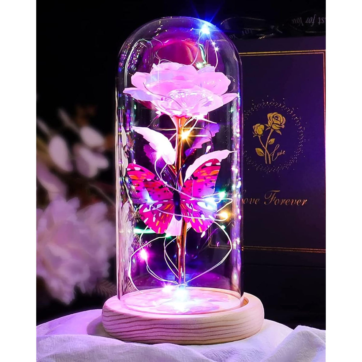 Gifts For Women Mom Birthday Gifts, Galaxy Glass Rose Forever Preserved Flowers For Delivery Prime Light Up Rose In Glass Dome Valentines Rose Gifts For Her Wife Daughter Girlfriend