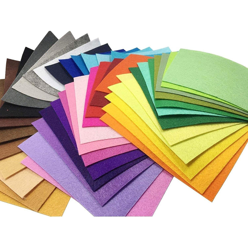 Felt Fabric 42Pcs 6" X 6" (15X15Cm) 1Mm Thick Soild Felt Nonwoven Fabric Sheet