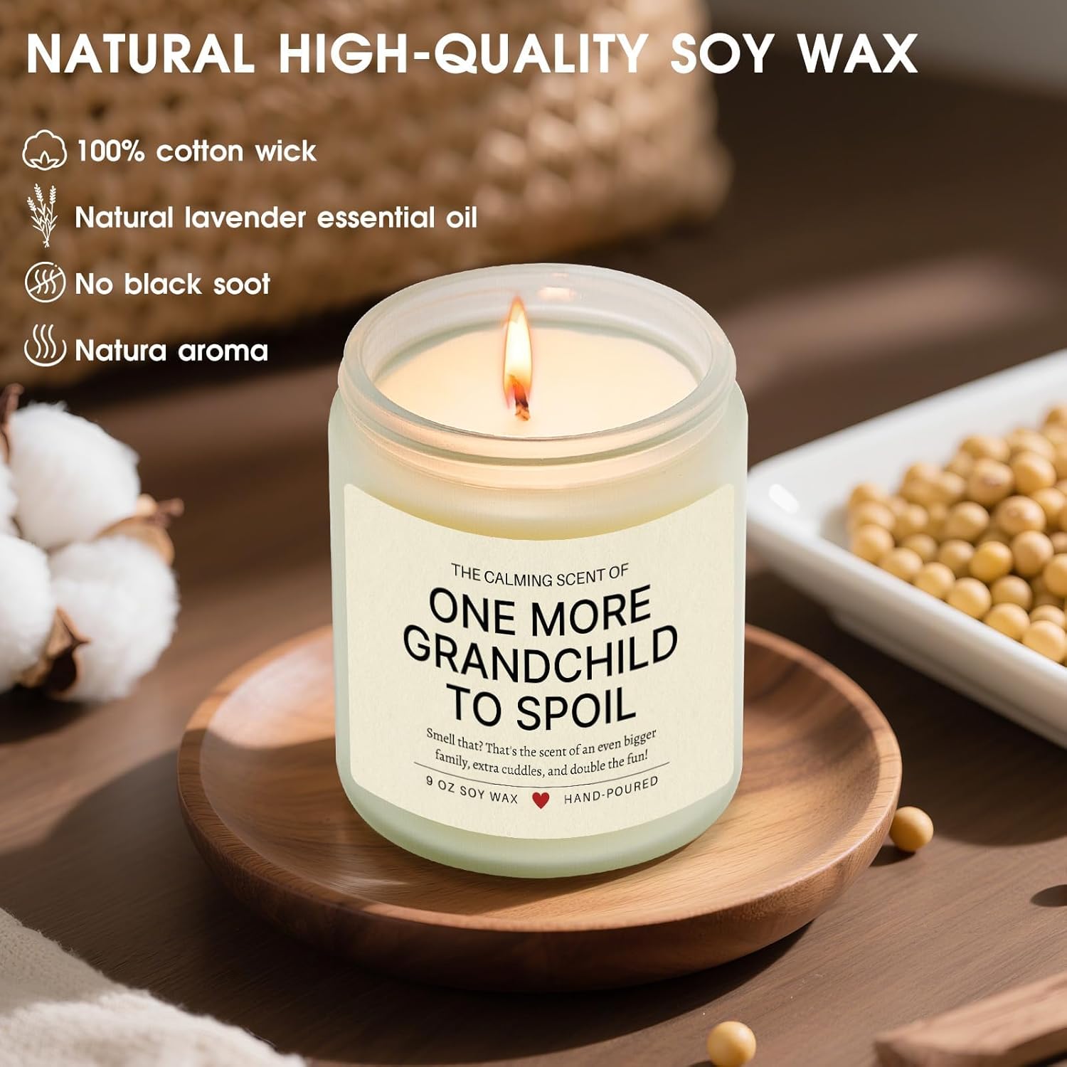 Pregnancy Announcement For Grandparents, One More Grandchild To Spoil, Baby Announcements Ideas, Lavender Scented Candle, Surprise Reveal Gift