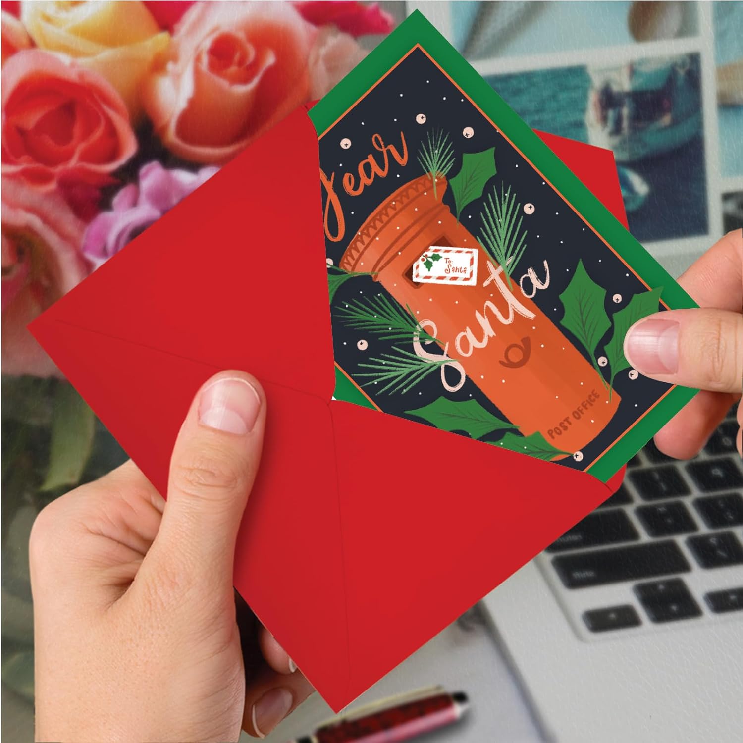 -1 Christmas Greeting Card W/ 5X7 Envelope For Men, Women - Merry Christmas Holiday Holiday Mail - Post C10197Ixsg